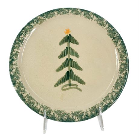 Signed Decorative Holiday Tree Cookie Plate