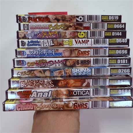 10 Sealed Adult XXX DVDs