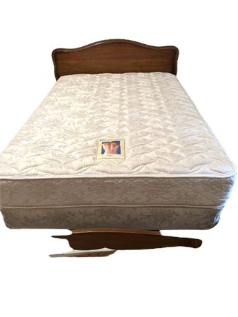 Full Wood Bed with Mattress and Box Spring