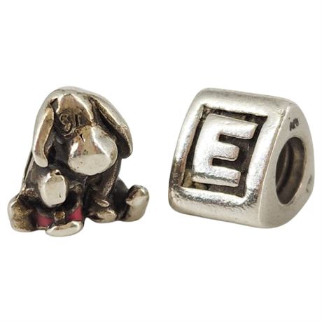 Two Genuine Pandora Sterling Silver Charms