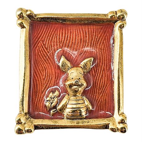 Vintage DISNEY Piglet Picture Frame Brooch