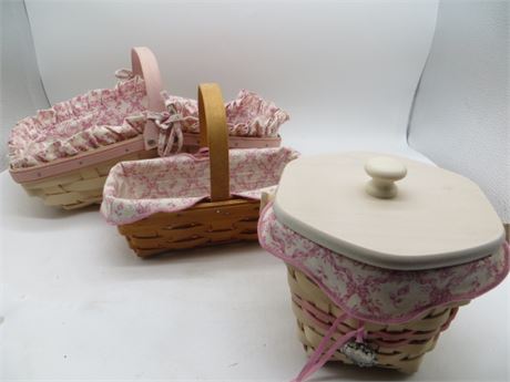 3 LONGABERGER HORIZON OF HOPE BASKETS