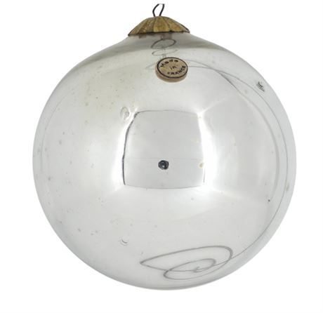 Antique 4" Silver French Kugel, Vergo Glass