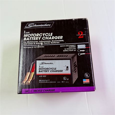 New Schumacher 1A Motorcycle Battery Charger