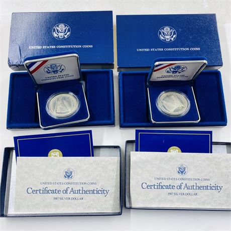 2 - 1987 Silver Dollar Proofs