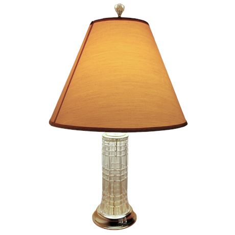 Grid Glass Table Lamp w/ Shade