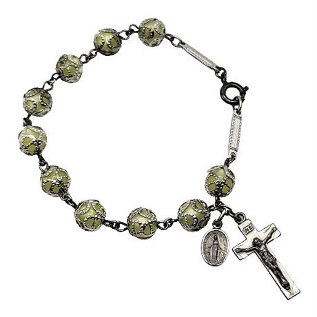 Religious Bracelet w/ Sterling Silver Charm