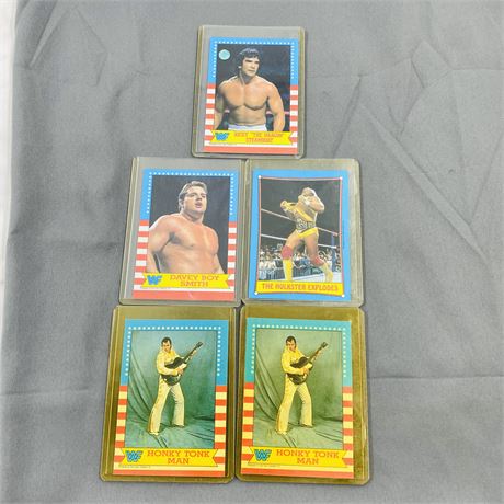 5x 1987 Topps WWF Cards