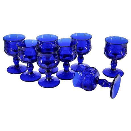 Vintage COLONY Color Crown Cobalt Cocktail Glasses, Set of 8