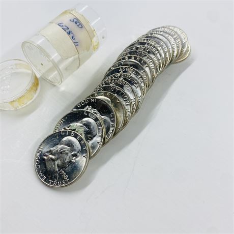 BU $10 Roll 1958-D Franklin Half Dollars