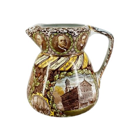 R&M Co Staffordshire "American Independence" Stoneware Pitcher