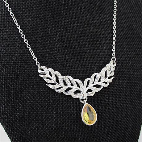LIZ & Co. Leaf Motif Drop Necklace
