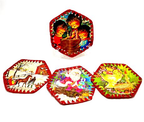 Vtg Christmas Coasters - Home Crafted