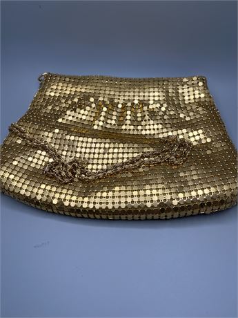 Gold Mesh long handled evening bag