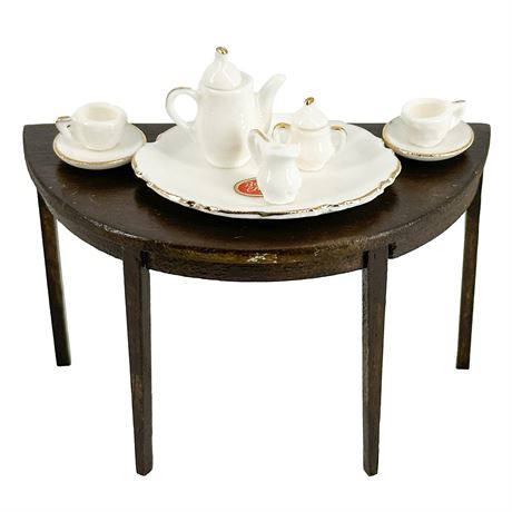 Vintage Miniature 1:12 Dollhouse Scale Bone China Tea Set