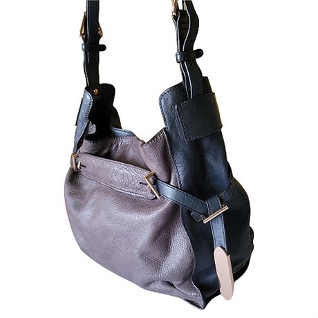 Kooba "Flynn" Two-Tone Leather Shoulder Bag