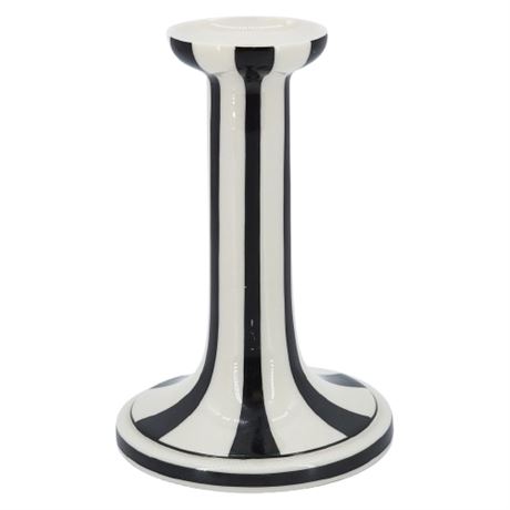 Vintage Art Deco Lenox for Ovington Bros. Circus Stripe Porcelain Candlestick