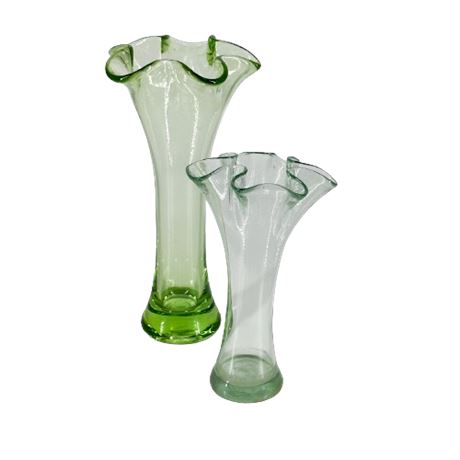 Pair of Glass Stretch Vases