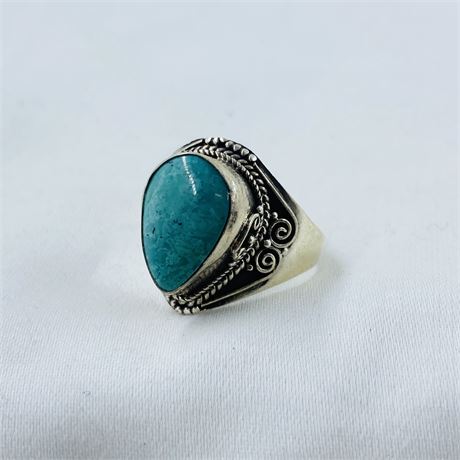 11g Sterling Turquoise Ring Size 9