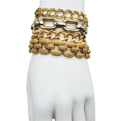 Four Vintage MONET Gold Tone Bracelets