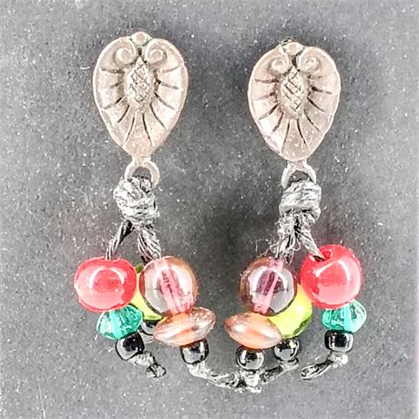 Vintage Boho Colorful Beaded Dangle Earrings