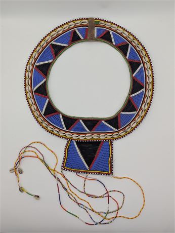 African Masai Beaded Traditional Wedding Necklace Kenya 37" x 12.65"