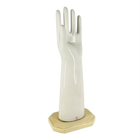 Vintage 1944 No 9 Porcelain Glove Mold on Stand