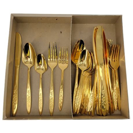Lifetime Luxury 24 Karat Gold Plated Flatware Set