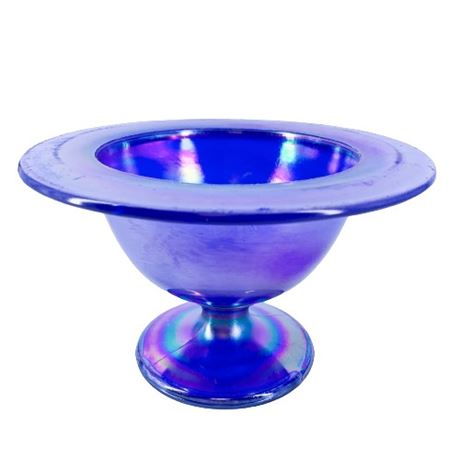 Imperial Glass Cobalt Carnival Glass Compote