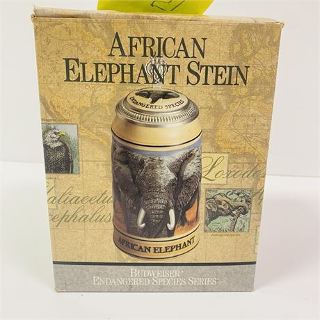 Budweiser African Elephant Stein Mint in Orig Box