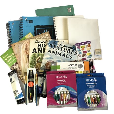 Vintage Art Supplies- 3 Generations of Family Art Supplies & Books