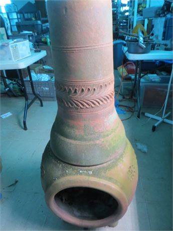 2 Pc. Chimenea Terra Cotta Pottery