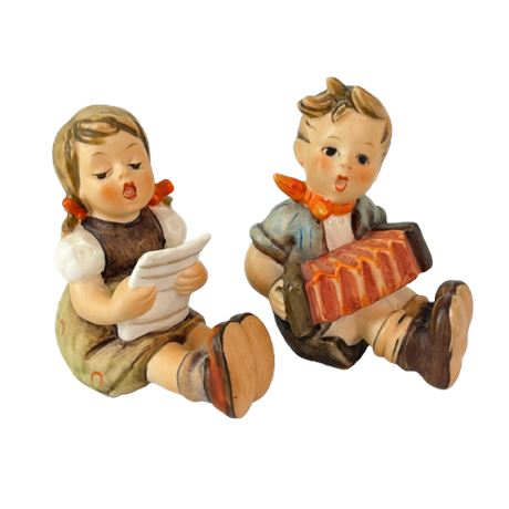 Hummel "Girl w Music" & "Boy w Accordion" Figurines