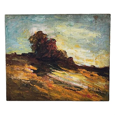 Signed ARM Small Oil on Board Landscape Painting