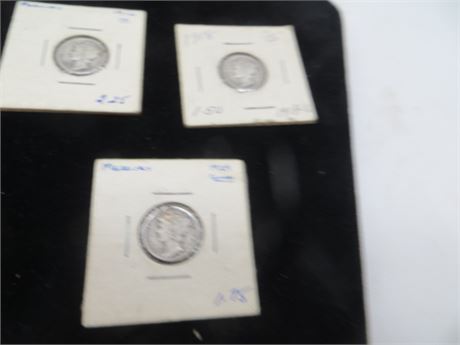 1916, 1918, & 1929 Mercury Silver Dimes