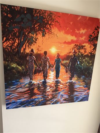 African Tribal Picture on Stretched Canvas