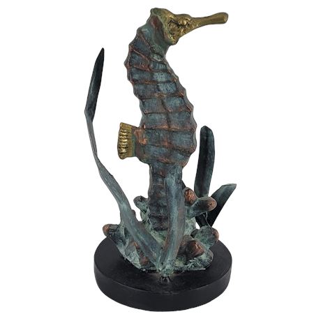 Andrea by Sadek 9" Brass Seahorse Statue