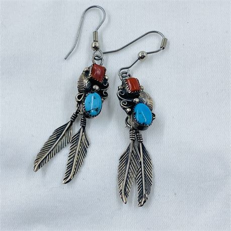 5.5g Vtg Navajo Sterling Earrings