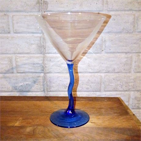10 Martini Glasses with Blue Stems