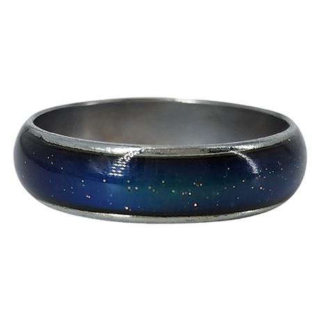 Vintage 90s Color Change Mood Ring Band, Sz 10