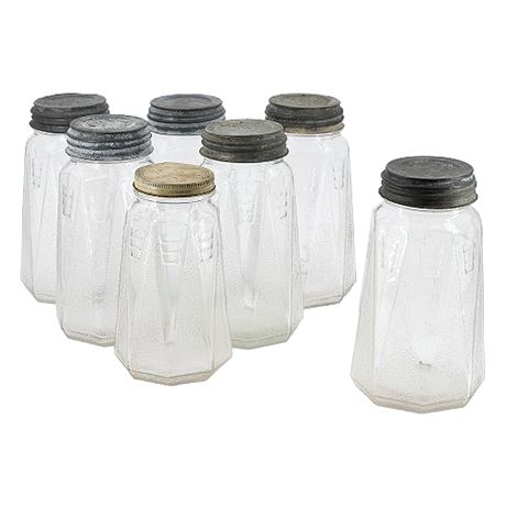 Seven Vintage Ball 8-Sided Glass Canning Jars Pat #90045