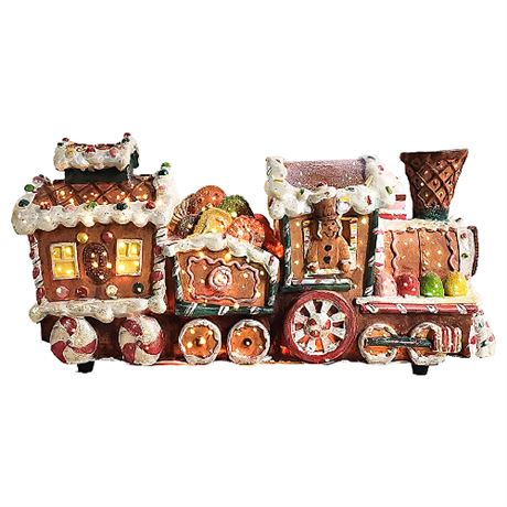 Vintage Cracker Barrel Fiber Optic Gingerbread Train In Original Box