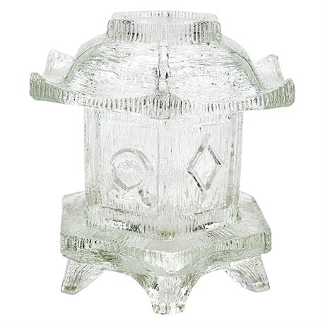 Vintage L.E. Smith Clear Glass Pagoda Fairy Lamp