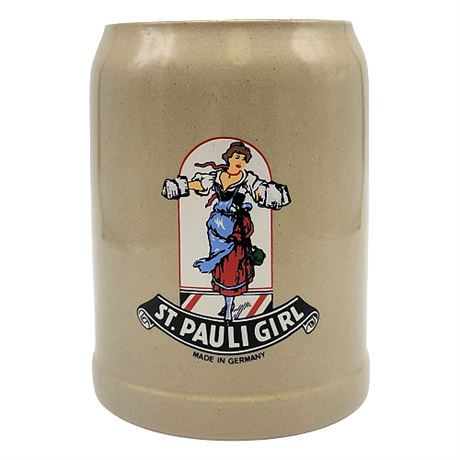 Vintage W. Germany St. Pauli Girl Ceramic Beer Stein