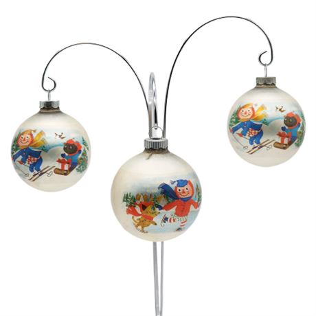 Vintage Bobbs-Merrill Raggedy Andy Christmas Bulb Ornaments