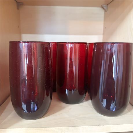 Cabinet Lot of Anchor Hocking Ruby Glass Dishes & Glassware