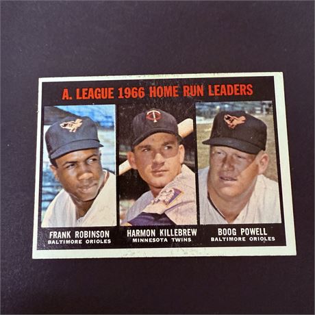 1967 Topps Robinson & Killebrew AL HR LDRS Card