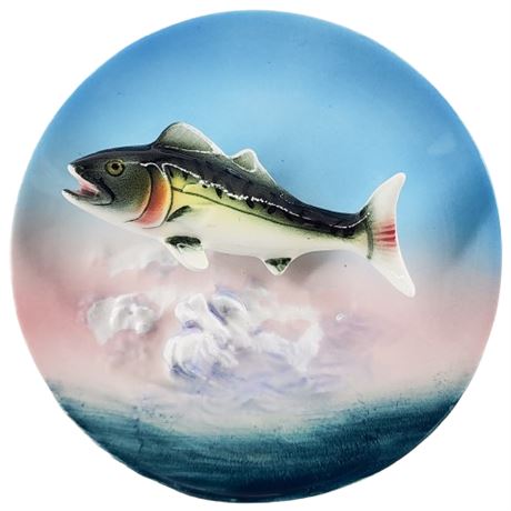 Vintage Napco Ceramic 3D Mackerel Decorative Wall Plate
