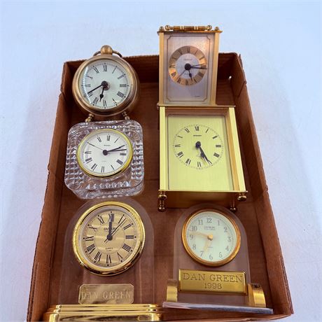 Vintage Clock Lot w/ Nice Crystal Clock