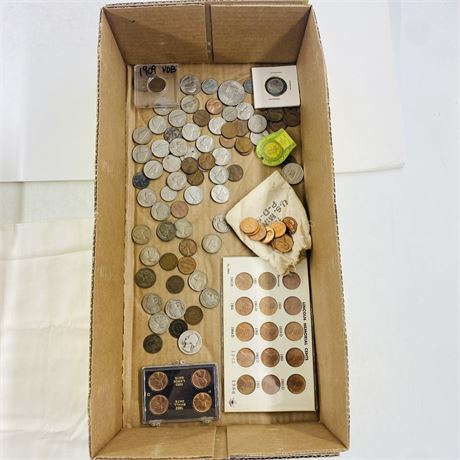 American Coinage Lot - Silver, Indian Heads, UNC, Wheaties + More
